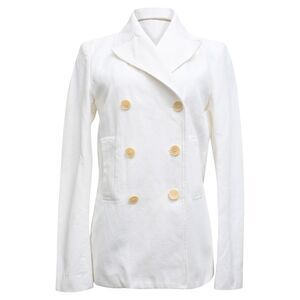 Joseph Double-Breasted Blazer in White Cotton